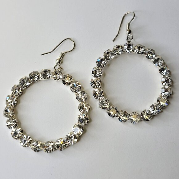 Round Crystal Earrings Dazzling Crystal Earrings - Picture 1 of 9